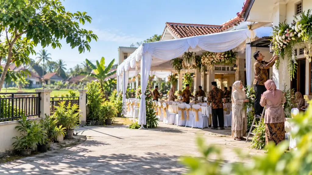 Persiapan hajatan keluarga di rumah